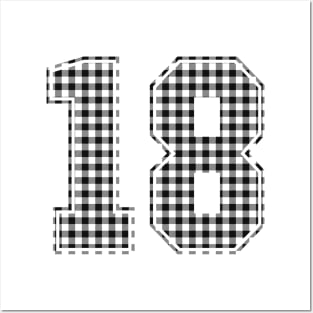 Plaid Number - 18 - Dark Posters and Art